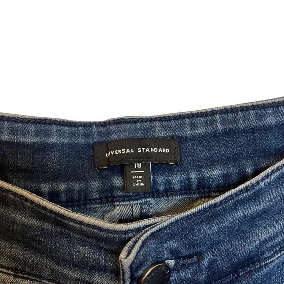 Universal Standard Carrie High Rise Wide Leg Jeans Dark Indigo Nautical Size 18 - Picture 3 of 10